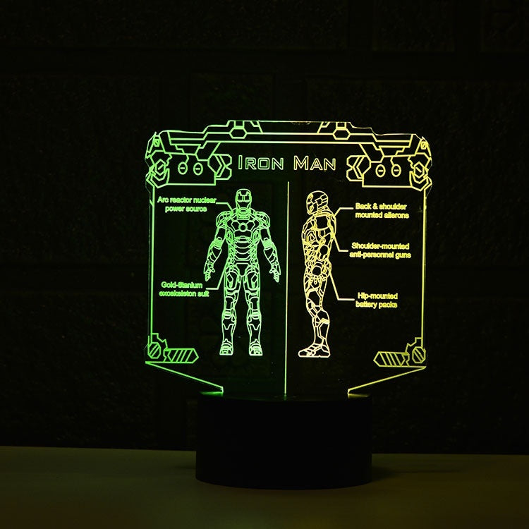 Iron Man 3D Illusion Led Table Lamp Night Light LED Desk Light Lamp Iron Man Gifts Christmas Gifts