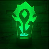 World of Warcraft 3D Illusion Led Table Lamp 7 Color Change LED Desk Light Lamp World of Warcraft Gifts