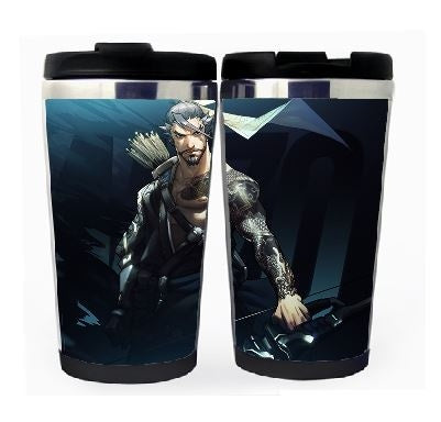 ওভারওয়াচ হ্যানজো কাপ স্টেইনলেস স্টিল 400 মিলি কফি চা কাপ বিয়ার স্টেইন ওভারওয়াচ জন্মদিনের উপহার ক্রিসমাস উপহার