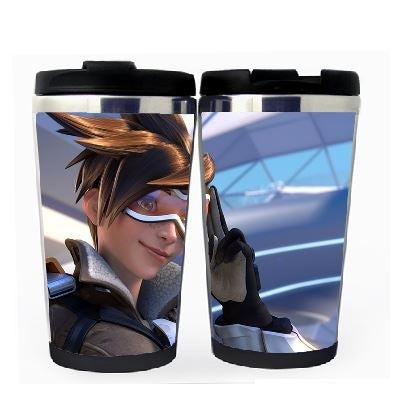 Overwatch Tracer Cup Nerezová ocel 400ml Káva Šálek čaje Pivo Stein Overwatch Dárky k narozeninám Vánoční dárky