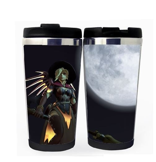 Overwatch Mercy Cup Stainless Steel 400ml Coffee Tea Cup Beer Stein Overwatch Birthday Gifts Christmas Gifts