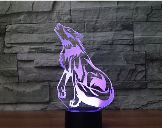 Wolf 3D Illusion Led Table Lamp 7 Color Change LED Desk Light Lamp Game of Thrones Direwolf  Decoration Gifts
