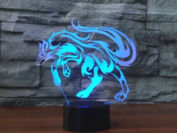 Wolf 3D Illusion Led Table Lamp 7 Color Change LED Desk Light Lamp Game of Thrones Direwolf  Decoration Gifts