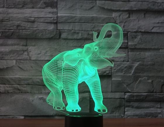 Elephants 3D Illusion Led Table Lamp 7 Color Change LED Desk Light Lamp Elephants Decoration Gifts