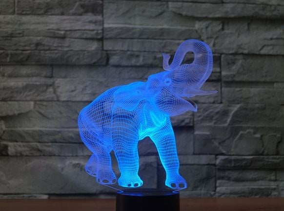 Elephants 3D Illusion Led Table Lamp 7 Color Change LED Desk Light Lamp Elephants Decoration Gifts
