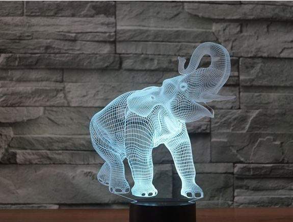 Elephants 3D Illusion Led Table Lamp 7 Color Change LED Desk Light Lamp Elephants Decoration Gifts