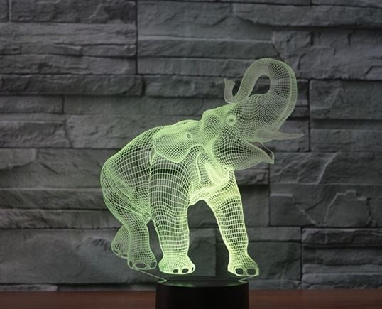 Elephants 3D Illusion Led Table Lamp 7 Color Change LED Desk Light Lamp Elephants Decoration Gifts