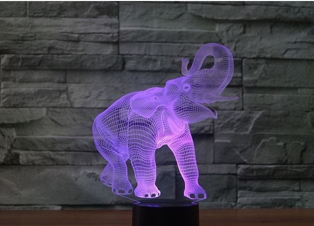 Elephants 3D Illusion Led Table Lamp 7 Color Change LED Desk Light Lamp Elephants Decoration Gifts