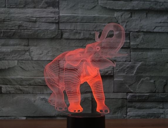 Elephants 3D Illusion Led Table Lamp 7 Color Change LED Desk Light Lamp Elephants Decoration Gifts