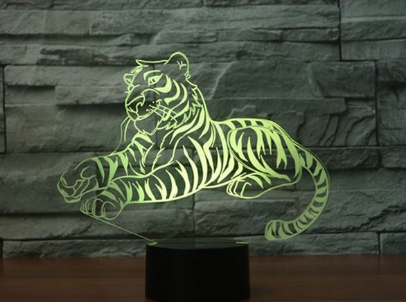 Tiger 3D Illusion Led Table Lamp 7 Color Change LED Desk Light Lamp Tiger Decoration Gifts