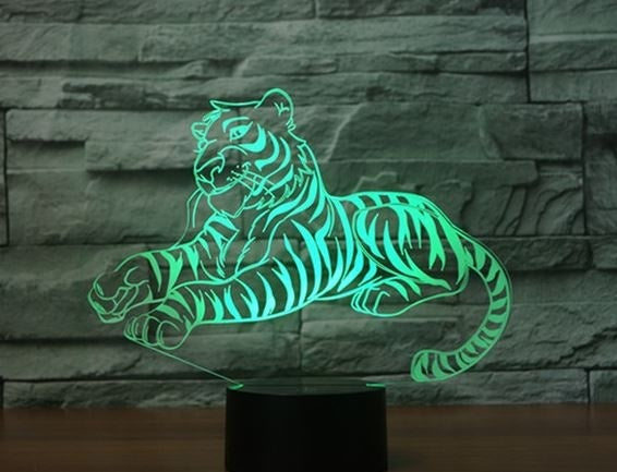 Tiger 3D Illusion Led Table Lamp 7 Color Change LED Desk Light Lamp Tiger Decoration Gifts