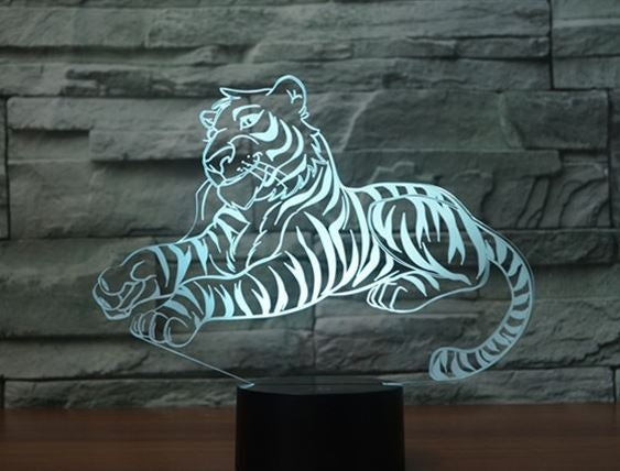 Tiger 3D Illusion Led Table Lamp 7 Color Change LED Desk Light Lamp Tiger Decoration Gifts