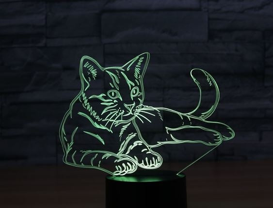 Cat 3D Illusion Led Table Lamp 7 Color Change LED Desk Light Lamp Cat Decoration Kids Children Baby Gifts
