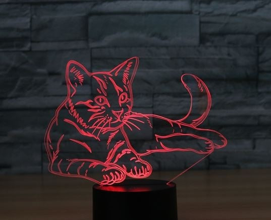 Cat 3D Illusion Led Table Lamp 7 Color Change LED Desk Light Lamp Cat Decoration Kids Children Baby Gifts