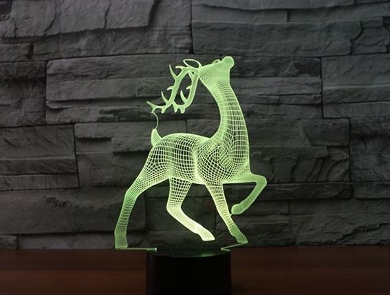 Deer 3D Illusion Led Table Lamp 7 Color Change LED Desk Light Lamp Deer Decoration