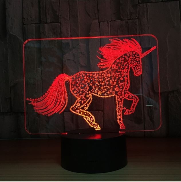 Unicorn 3D Illusion Led Table Lamp 7 Color Change LED Desk Light Lamp Unicorn Decoration