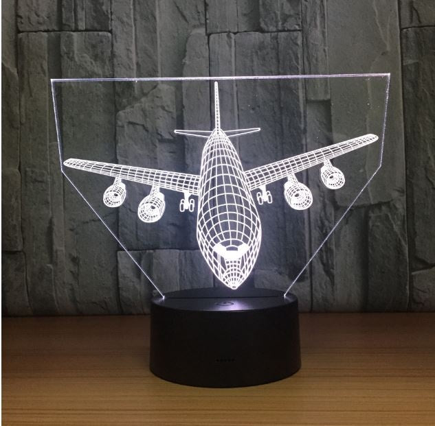 The air plane 3D Illusion Led Table Lamp 7 Color Change LED Desk Light Lamp plane Decoration