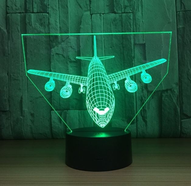 The air plane 3D Illusion Led Table Lamp 7 Color Change LED Desk Light Lamp plane Decoration