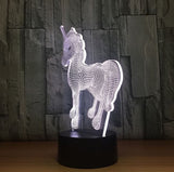 Jednorožec 3D Illusion Led stolní lampa LED stolní lampa se 7 změnami barvy Jednorožec dárky