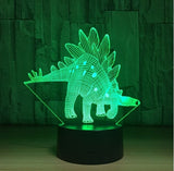 Dinosaurus 3D Illusion Led stolní lampa 7 změn barvy LED stolní lampa Dinosaur dárky