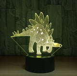 Dinosaurus 3D Illusion Led stolní lampa 7 změn barvy LED stolní lampa Dinosaur dárky