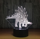 Dinosaurus 3D Illusion Led stolní lampa 7 změn barvy LED stolní lampa Dinosaur dárky