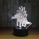 Dinosaurus 3D Illusion Led stolní lampa 7 změn barvy LED stolní lampa Dinosaur dárky