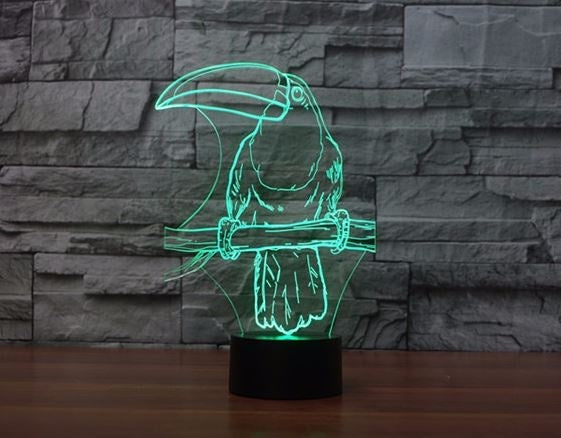 Bucerotidae 3D Illusion Led Table Lamp 7 Color Change LED Desk Light Lamp Bucerotidae Gifts