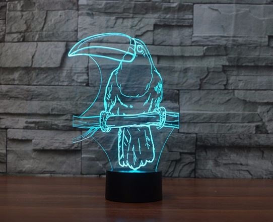 Bucerotidae 3D Illusion Led Table Lamp 7 Color Change LED Desk Light Lamp Bucerotidae Gifts