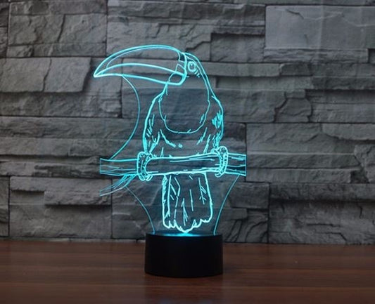 Bucerotidae 3D Illusion Led Table Lamp 7 Color Change LED Desk Light Lamp Bucerotidae Gifts