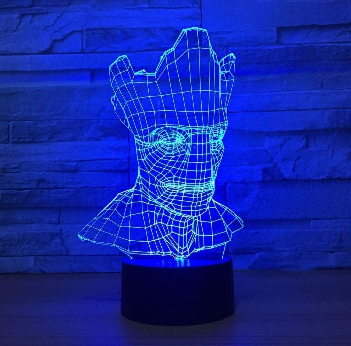Groot 3D Illusion Led Table Lamp 7 Color Change LED Desk Light Lamp Groot Gifts