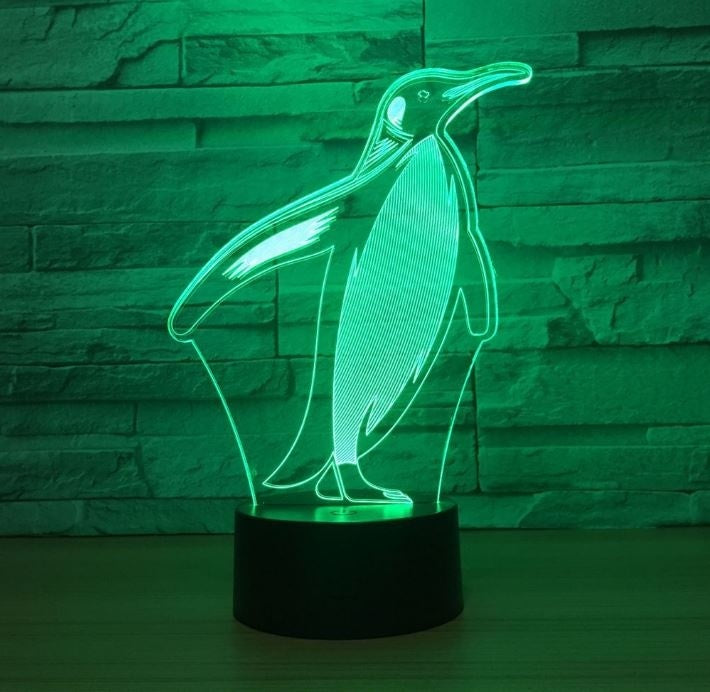 Penguin 3D Illusion Led Table Lamp 7 Color Change LED Desk Light Lamp Penguin Gifts