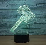 The thor Hammer 3D Illusion Led Table Lamp 7 Color Change LED Desk Light Lamp The thor Hammer Gifts