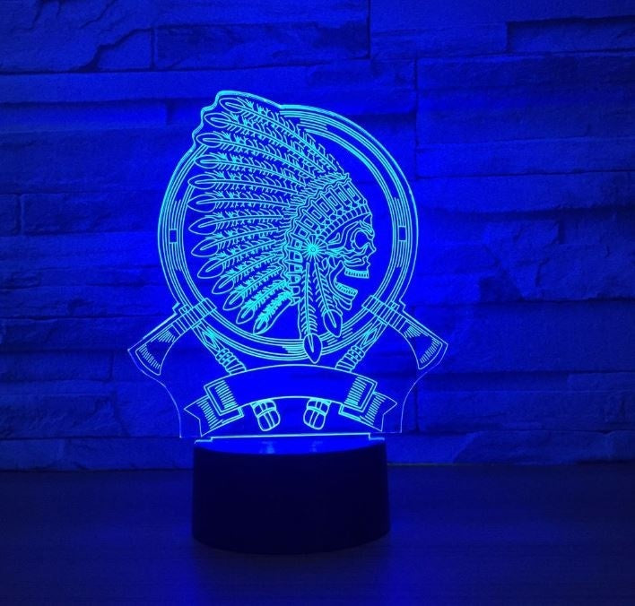 The indians 3D Illusion Led Table Lamp 7 Color Change LED Desk Light Lamp The indians Gifts