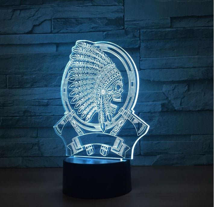 The indians 3D Illusion Led Table Lamp 7 Color Change LED Desk Light Lamp The indians Gifts