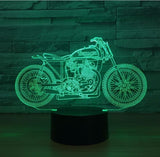 Motocyklová 3D iluzorní led stolní lampa 7 změn barvy LED stolní lampa Dekorace motocyklu