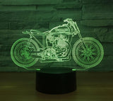 Motocyklová 3D iluzorní led stolní lampa 7 změn barvy LED stolní lampa Dekorace motocyklu