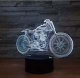 Motocyklová 3D iluzorní led stolní lampa 7 změn barvy LED stolní lampa Dekorace motocyklu