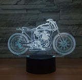 Motocyklová 3D iluzorní led stolní lampa 7 změn barvy LED stolní lampa Dekorace motocyklu