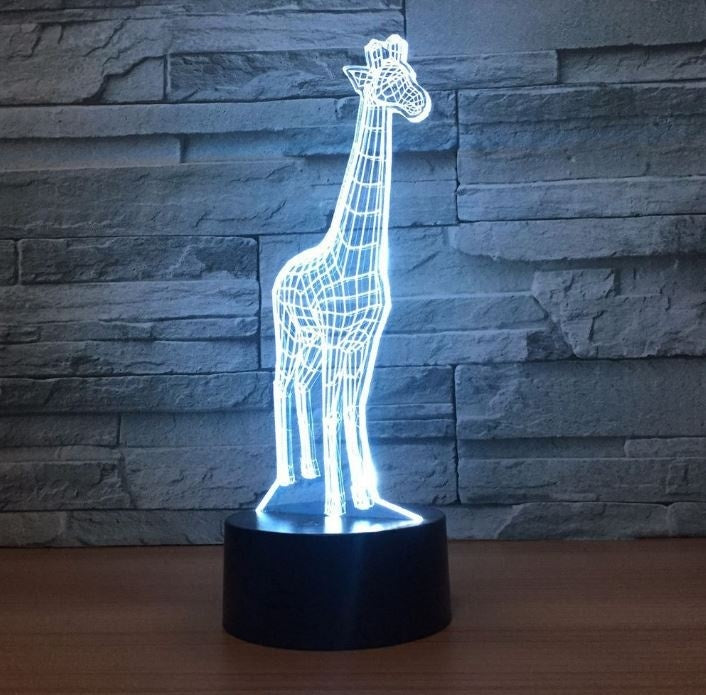 The giraffe 3D Illusion Led Table Lamp 7 Color Change LED Desk Light Lamp The giraffe Gift