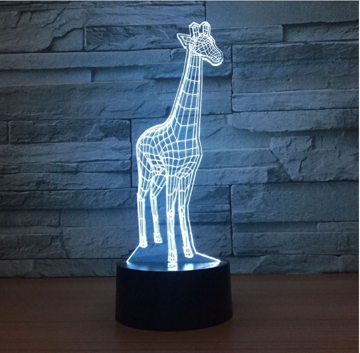 The giraffe 3D Illusion Led Table Lamp 7 Color Change LED Desk Light Lamp The giraffe Gift
