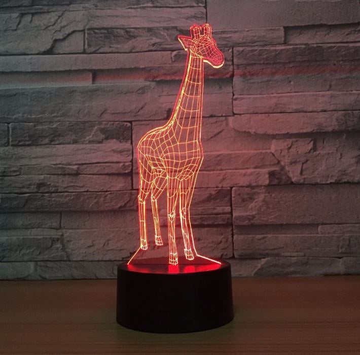 The giraffe 3D Illusion Led Table Lamp 7 Color Change LED Desk Light Lamp The giraffe Gift