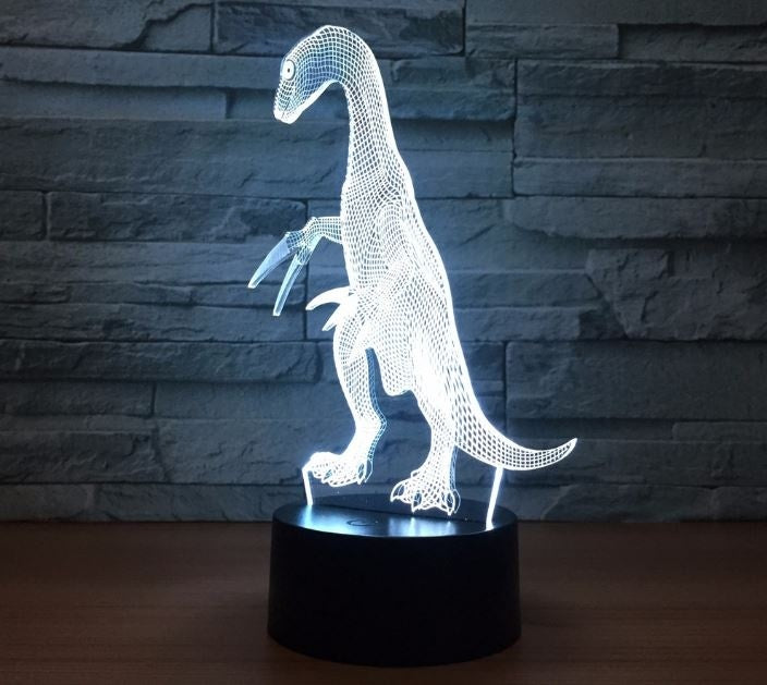 The dinosaur Therizinosaurus 3D Illusion Led Table Lamp 7 Color Change LED Desk Light Lamp The dinosaur Therizinosaurus Decoration