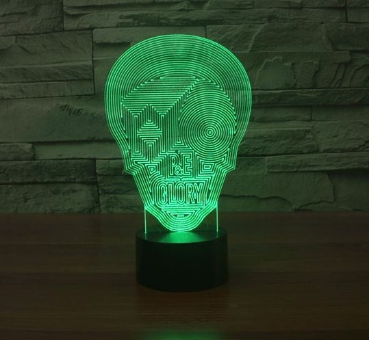 Skull Glory 3D Illusion Led Table Lamp 7 Color Change LED Desk Light Lamp Skull Glory Decoration