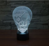 Skull Glory 3D Illusion Led Table Lamp 7 Color Change LED Desk Light Lamp Skull Glory Decoration