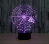 Pavoučí pavučina 3D Illusion Led stolní lampa se 7 změnami barvy LED stolní lampa s osvětlením Pavoučí dekorace