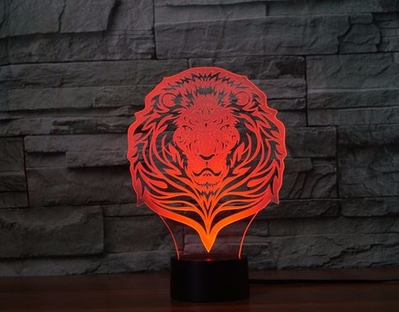 Lví král 3D Illusion Led stolní lampa 7 změn barvy LED stolní lampa Lví král Lví dekorace