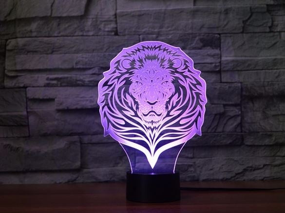 Lví král 3D Illusion Led stolní lampa 7 změn barvy LED stolní lampa Lví král Lví dekorace