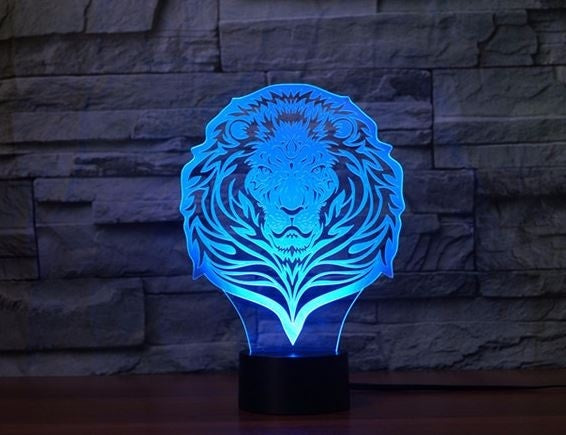 Lví král 3D Illusion Led stolní lampa 7 změn barvy LED stolní lampa Lví král Lví dekorace