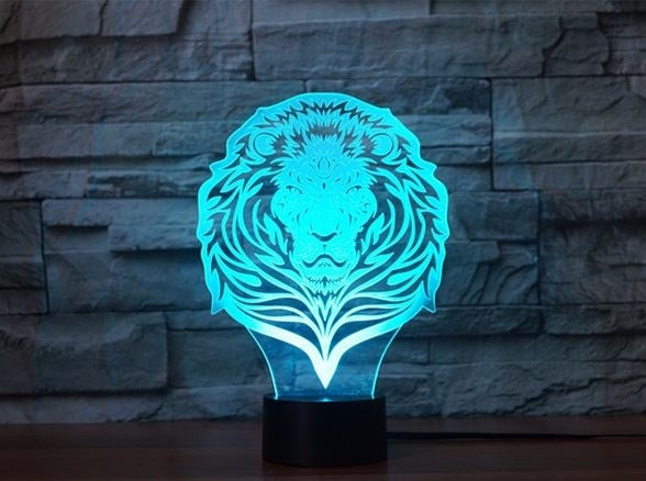 Lví král 3D Illusion Led stolní lampa 7 změn barvy LED stolní lampa Lví král Lví dekorace